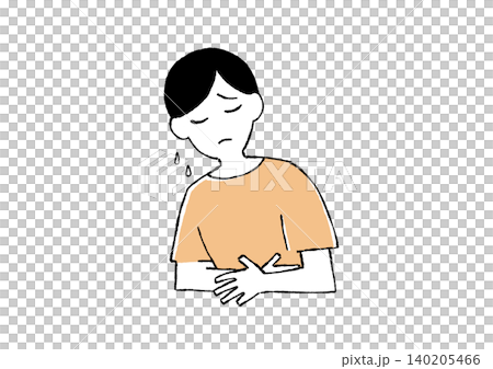 Illustration of a man with a stomachache Illustration of a man with a stomachache 140205466