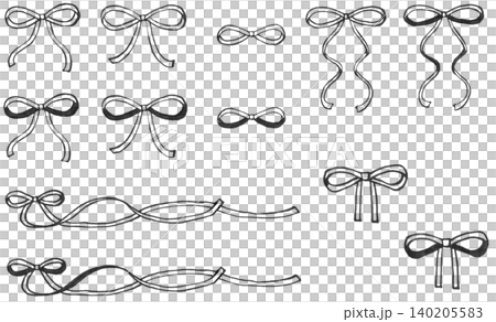 A set of thin black ribbons drawn with a softly colored marker. A set of thin black ribbons drawn with a softly colored marker. 140205583