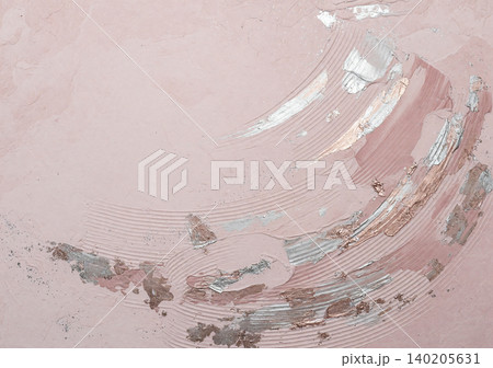 桜色の和紙に銀とローズゴールドの波模様が美しい和風背景 桜色の和紙に銀とローズゴールドの波模様が美しい和風背景 140205631