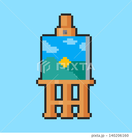 Pixel art Landscape Painting on Wooden Easel game asset design Pixel art Landscape Painting on Wooden Easel game asset design 140206160