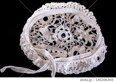 Women's beret knitted from cotton thread Women's beret knitted from cotton thread 140206269