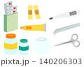 医療グッズと常備薬のベクターイラストセット 140206303