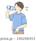 水分補給をする男の子のイラスト 140206453