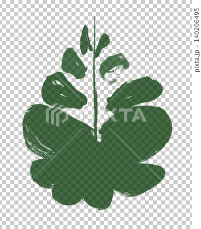 An illustration of a green leaf drawn with brushstrokes. An illustration of a green leaf drawn with brushstrokes. 140206495