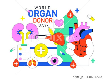 World Organ Donor Day Vector Illustration Featuring Organ Donation Awareness, Heart and Lung Transplant Support, Healthcare, and Life Saving Campaign World Organ Donor Day Vector Illustration Featuring Organ Donation Awareness, Heart and Lung Transplant Support, Healthcare, and Life Saving Campaign 140206564
