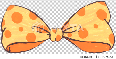 Orange Ribbon Bow Illustration 140207028