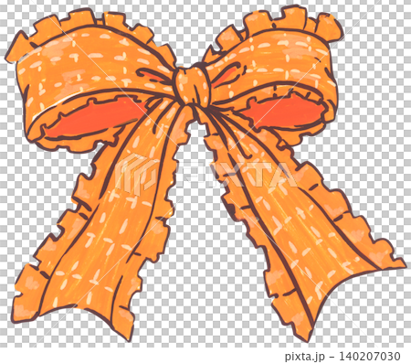 Orange Ribbon Bow Illustration Orange Ribbon Bow Illustration 140207030