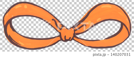 Orange Ribbon Bow Illustration 140207031