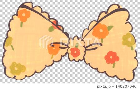 Orange Ribbon Bow Illustration 140207046