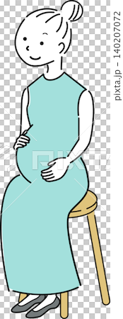 孕婦坐在椅子上的簡單全身插圖(孕婦,懷孕,女性,人物圖像) 孕婦坐在椅子上的簡單全身插圖(孕婦,懷孕,女性,人物圖像) 140207072