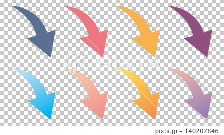 Downward arrow icon set Downward arrow icon set 140207846
