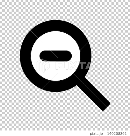 A simple magnifying glass icon representing the screen zoom-out function. 140208261