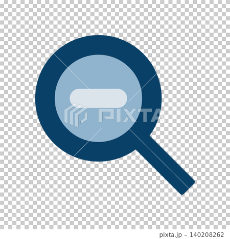 A simple magnifying glass icon representing the screen zoom-out function. 140208262