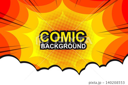 Comic book background. Modern creative pop art halftone style background. Comic book background. Modern creative pop art halftone style background. 140208553