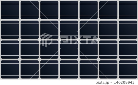 Horizontal high tech background consisting of square panels of photovoltaic cells. 3D vector background Horizontal high tech background consisting of square panels of photovoltaic cells. 3D vector background 140209943