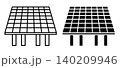 Linear icon. Solar panel divided into independent electrical cells. Simple black and white vector isolated on white background 140209946