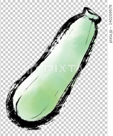 水墨画 墨絵 ズッキーニ 水墨画 墨絵 ズッキーニ 140209976