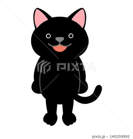 2本足で立っているかわいい黒猫のイラスト ベクター 2本足で立っているかわいい黒猫のイラスト ベクター 140209992