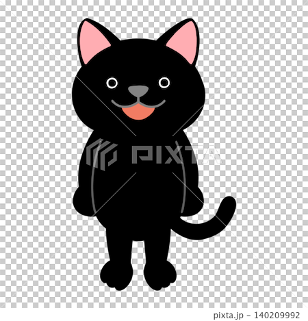 2本足で立っているかわいい黒猫のイラスト ベクター 2本足で立っているかわいい黒猫のイラスト ベクター 140209992