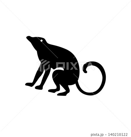 Wild monkey animal icon, an intermediate primate host for virus transmission. 140210122