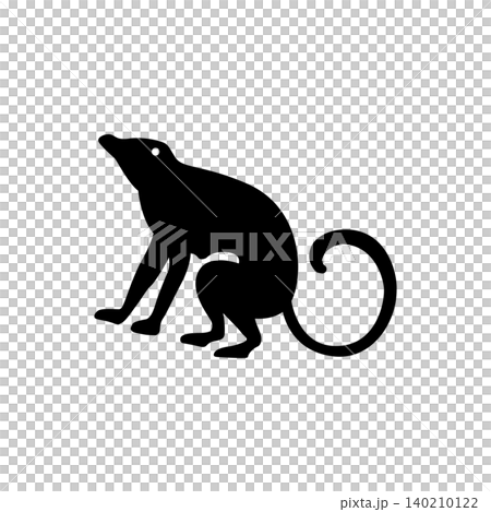 Wild monkey animal icon, an intermediate primate host for virus transmission. 140210122