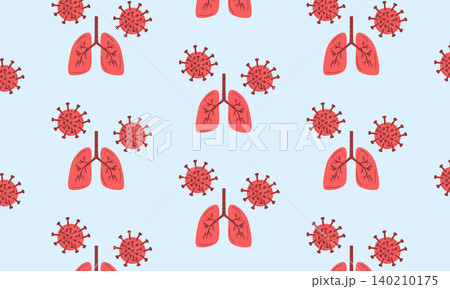 Hantavirus Pulmonary Syndrome Pattern with Human Lungs and Virus Particles, Respiratory Disease Awareness Background Hantavirus Pulmonary Syndrome Pattern with Human Lungs and Virus Particles, Respiratory Disease Awareness Background 140210175