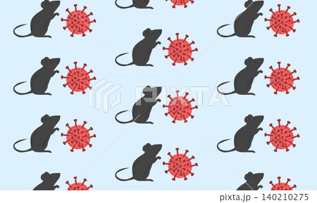 Rodent and Virus Pattern Illustrating Hantavirus Transmission and Infection Risk 140210275