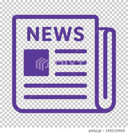 ニュース配信と報道メディアを表現した新聞アイコンデザイン ニュース配信と報道メディアを表現した新聞アイコンデザイン 140210468
