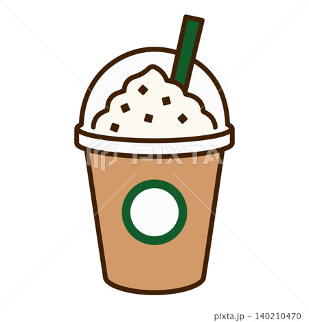 夏向け冷たいコーヒードリンクをイメージしたフラッペアイコン 夏向け冷たいコーヒードリンクをイメージしたフラッペアイコン 140210470
