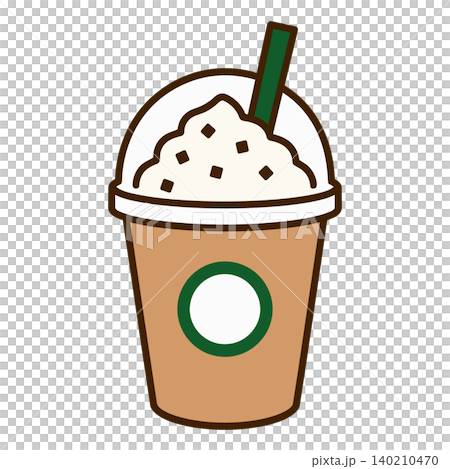 夏向け冷たいコーヒードリンクをイメージしたフラッペアイコン 夏向け冷たいコーヒードリンクをイメージしたフラッペアイコン 140210470
