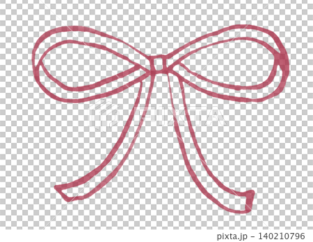 Ribbon drawn with a soft marker, red 2 140210796