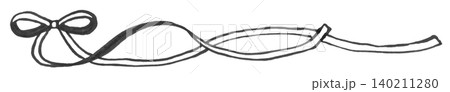 じんわりしたマーカーで描いたリボンモノクロライン2 じんわりしたマーカーで描いたリボンモノクロライン2 140211280