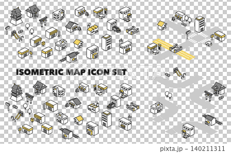 Isometric Illustrations: Map Icon Set Isometric Illustrations: Map Icon Set 140211311