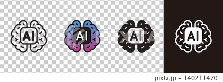 An icon of AI and a brain. A vector illustration representing artificial intelligence, innovation, and technology. An icon of AI and a brain. A vector illustration representing artificial intelligence, innovation, and technology. 140211470