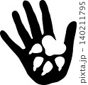Hand and dog paw, dogs, paw, logo 140211795