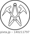 Sticker, roofer, tools, roofer, logo 140211797
