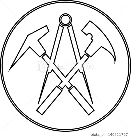 Sticker, roofer, tools, roofer, logo Sticker, roofer, tools, roofer, logo 140211797