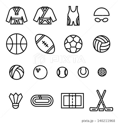 Sports Icon Set - Line Outline 140211968