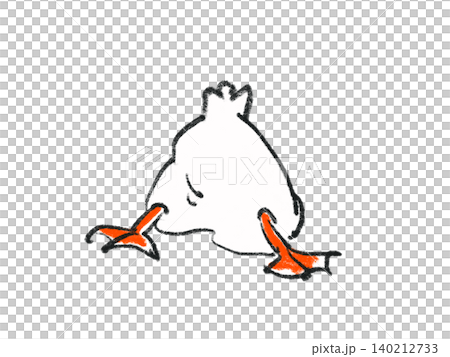 水中に顔を突っ込む手描きのアヒルのイラスト(おしり) 水中に顔を突っ込む手描きのアヒルのイラスト(おしり) 140212733