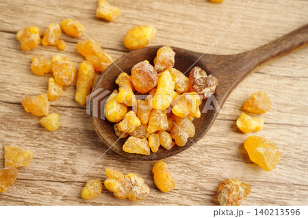 Frankincense or olibanum aromatic resin used in incense and perfumes. 140213596