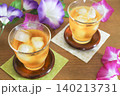 朝顔と麦茶　夏イメージ 140213731