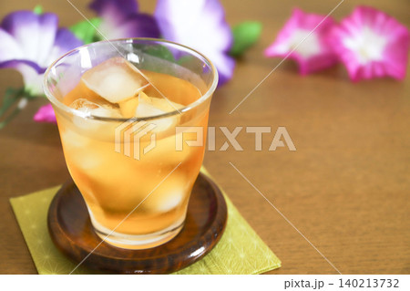朝顔と麦茶 夏イメージ 朝顔と麦茶 夏イメージ 140213732