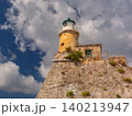 Lighthouse on rocky hillside in Corfu, Greece 140213947