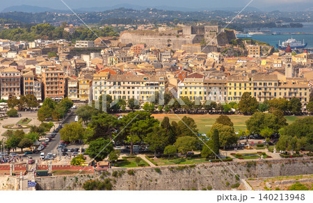 Panoramic view of Corfu Old Town and New Fortress, Greece Panoramic view of Corfu Old Town and New Fortress, Greece 140213948