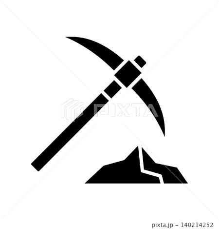 pickaxe icon vector design template in white background 140214252