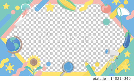 Summer vacation independent research project and learning item frame background 140214340