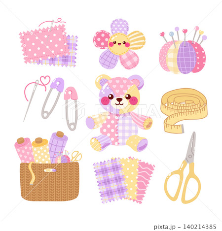 Cute patchwork quilting craft hobbies clipart Cute patchwork quilting craft hobbies clipart 140214385