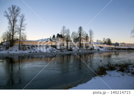 The Msta River and the Holy Spirit Jacob Borovichi Monastery. Borovichi, Novgorod Oblast, Russia The Msta River and the Holy Spirit Jacob Borovichi Monastery. Borovichi, Novgorod Oblast, Russia 140214715