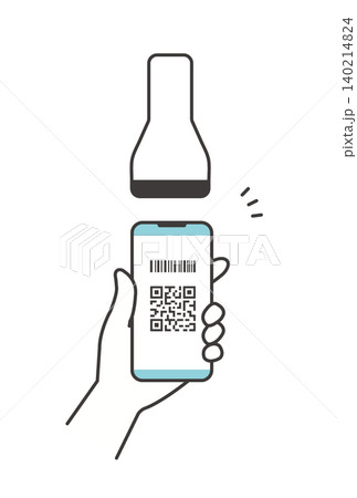 スマートフォンでQRコード決済をするワンカットイラスト(キャッシュレス決済・読み取り) スマートフォンでQRコード決済をするワンカットイラスト(キャッシュレス決済・読み取り) 140214824