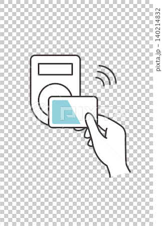 Contactless IC card touch payment and cashless payment icons 140214832
